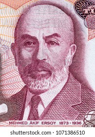 Mehmet Akif Ersoy Portrait From Turkish Money 
