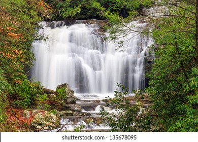 Meigs Falls Is A Beautiful Waterfall Along Little River Road In Great Smoky Mountains National Park, Tennessee, USA.