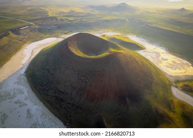 Meke Crater Lake View From Turkey During Sunrise.