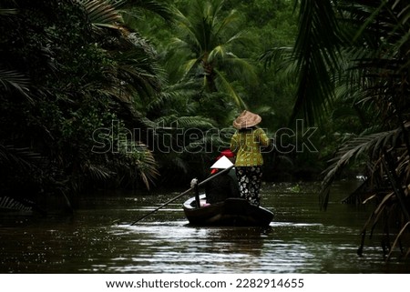 Mekong Delta Boat Trees Vietnam