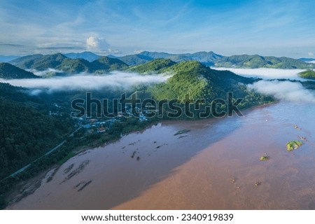 MeKong River border of ThaiLand-Laos, Nong Khai province, Thailand.