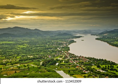 Mekong River At Dusk