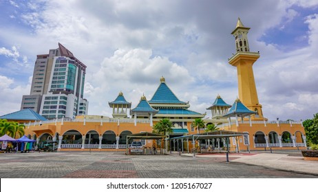 Melaka, Malaysia - Circa October, 2018: Al-alami mosque in Melaka International Trade Center (MITC)