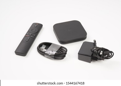 Melaka, Malaysia - Circa October ,2019: MiBox From Xiaomi Android Tv Box