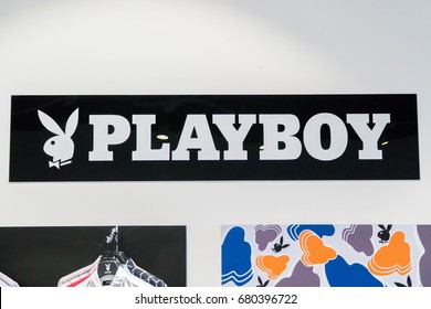 MELAKA, MALAYSIA - JULY 11, 2017: Playboy Enterprises, Inc. is an American privately held global media and lifestyle company, one of the most widely recognized and popular brands in the world