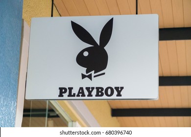 MELAKA, MALAYSIA - JULY 11, 2017: Playboy Enterprises, Inc. is an American privately held global media and lifestyle company, one of the most widely recognized and popular brands in the world