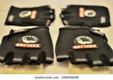 Melaka, Malaysia - July 23, 2019 : Gloves Wear For Outdoor Activity. Flying Fox. Rock Climbing. 