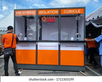 Melaka/Malaysia - April 22,2020 : Bacang Charity Donate Isolation Cubicle To Hospital Melaka To Use At Covid 19 Mass Screening Centre