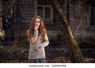 Melancholia Red Hair Girl