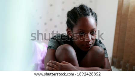 Image, Stock Photo Girl with a serious look and wet hair.