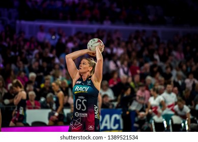 MELBOURNE, AUSTRALIA -05 MAY, 2019: Suncorp Super Netball, Melbourne 2019 Melbourne Vixens VS Giants Netball.