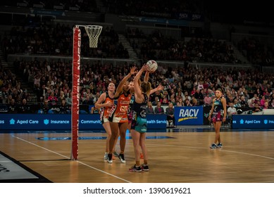 MELBOURNE, AUSTRALIA -05 MAY, 2019: Suncorp Super Netball, Melbourne 2019 Melbourne Vixens VS Giants Netball.