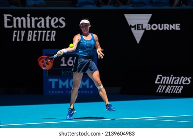 MELBOURNE, AUSTRALIA - 19 JANUARY, 2022: Australian Open Tennis Grand Slam. Day 3, Alize Cornet (FRA) Won Against Tamara Zidansek (SLO). 4:6, 6:4, 6:2.