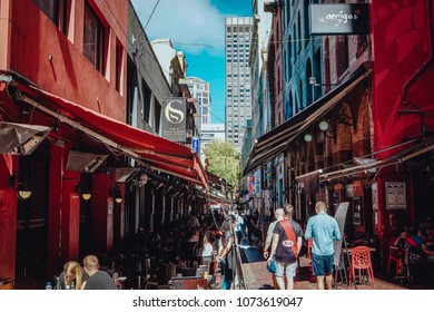 Melbourne, Australia. 20 April 2018. The unique laneways of Melbourne, a popular tourist attraction in the city and now under heritage protection.