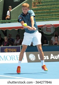 Melbourne, Australia, 2016 January 13: David Goffin Of Belgium At An Exhibition And Practice Match At Kooyong Tennis Club 