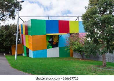 Melbourne, Australia - April 30, 2017: The IMAX Cinema At The Melbourne Museum In Carlton Has Melbourne's Largest Cinema Screen.