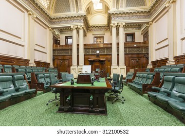 Melbourne, Australia - Aug 28, 2015: Meeting Room Inside Parliament House In Melbourne, Australia