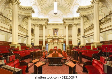 Melbourne, Australia - Aug 28, 2015: Meeting Room Inside Parliament House In Melbourne, Australia