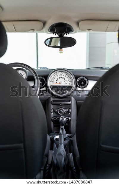 Melbourne, Australia - August 20, 2019:View\
of an interior BMW Mini Cooper One D, 2012\
model
