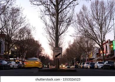 Melbourne, Australia - August 25, 2018: Night Life In Melbourne City.