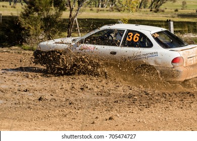 MELBOURNE, AUSTRALIA - AUGUST 27: Matt Raymond And Nick Seymour In A Hyundai Excel During The 2017 Victorian Rally Championship, Round 3 Of The Leechs Mitsubishi Pyrenees Rush.