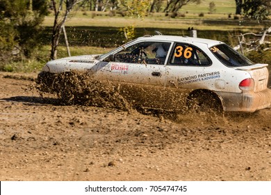 MELBOURNE, AUSTRALIA - AUGUST 27: Matt Raymond And Nick Seymour In A Hyundai Excel During The 2017 Victorian Rally Championship, Round 3 Of The Leechs Mitsubishi Pyrenees Rush.