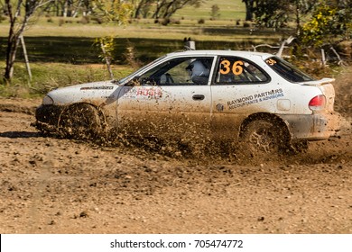 MELBOURNE, AUSTRALIA - AUGUST 27: Matt Raymond And Nick Seymour In A Hyundai Excel During The 2017 Victorian Rally Championship, Round 3 Of The Leechs Mitsubishi Pyrenees Rush.