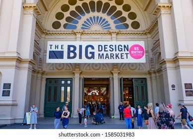 Melbourne / Australia - December 08 2019: Big Design Market For Christmas Shopping At The Royal Exhibition Building In Melbourne, Australia