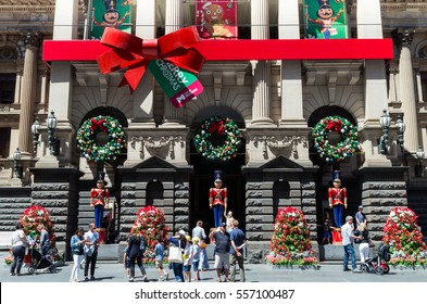 melbourne australia december 18 2016 christmas decorations on the facade of the - Christmas Decorations Australia melbourne australia december 18 2016 christmas decorations on the facade of the - Christmas Decorations Australia