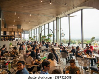 Melbourne, Australia - December 9, 2018: Food Court At The Glen Shopping Centre, A Recently Refurbished Mall In Suburban Glen Waverley.