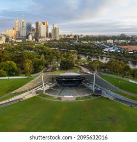 MELBOURNE, AUSTRALIA - Feb 07, 2020: A Long Exposure View Of The Empty Sydney Myer Music Bowl In Melbourne, Australia