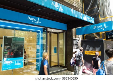 Melbourne, Australia - February 23, 2017: Bupa Is Australia's Largest Private Health Insurance Fund And Also Operates A Number Of Aged Care Facilities Throughout Australia.