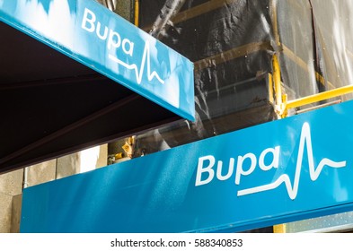 Melbourne, Australia - February 23, 2017: Bupa Is Australia's Largest Private Health Insurance Fund And Also Operates A Number Of Aged Care Facilities Throughout Australia.