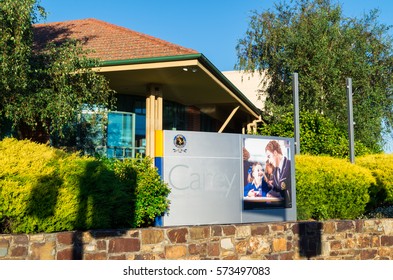 Melbourne, Australia - February 7, 2017: Carey Baptist Grammar School Is A Prestigious Independent Private School On Barkers Road In Kew.