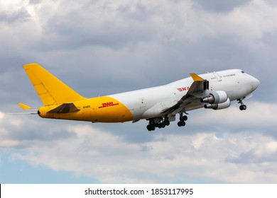 Melbourne, Australia - January 21, 2015: Boeing 747-4H6 (BCF) cargo aircraft operated by Kalitta Air taking off from Melbourne Airport.