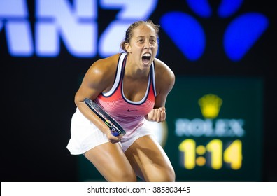 MELBOURNE, AUSTRALIA - JANUARY 23 : Madison Keys In Action At The 2016 Australian Open