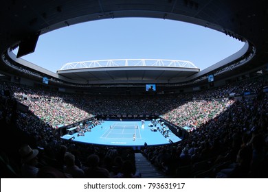 MELBOURNE, AUSTRALIA - JANUARY 24, 2016: Rod Laver arena during Australian Open 2016 match at Australian tennis center in Melbourne Park. It is the main venue for the Australian Open since 1988 