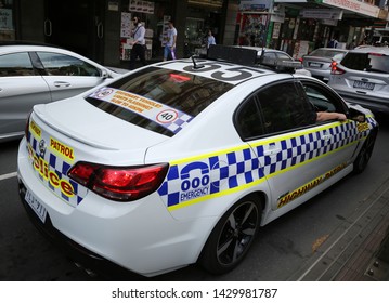 MELBOURNE, AUSTRALIA - JANUARY 24, 2019: Victoria Police Highway Patrol Provides Security In Melbourne, Australia