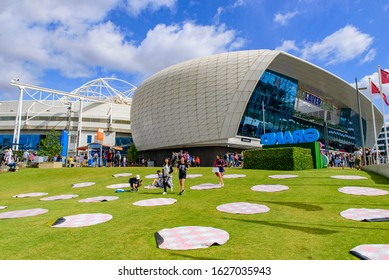 Melbourne / Australia - January 24 2020: Rod Laver Arena for Australian Open 2020, a tennis venue at Melbourne Park, Melbourne, Australia