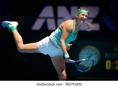 MELBOURNE, AUSTRALIA - JANUARY 25 : Victoria Azarenka In Action At The 2016 Australian Open