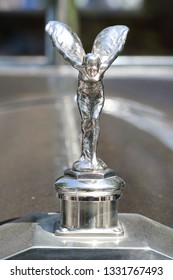 MELBOURNE, AUSTRALIA - JANUARY 26, 2019: Rolls Royce Hood Ornament On Display At 2019 Royal Automobile Club Of Victoria Australia Day Heritage Vehicle Showcase In Melbourne