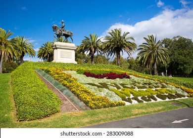 Melbourne, Australia - January 26: The Marquis Of Linlithgow Governor General Monument And Surrounding Gardens On Jan 26th 2015