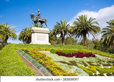 Melbourne, Australia - January 26: The Marquis Of Linlithgow Governor General Monument And Surrounding Gardens On Jan 26th 2015