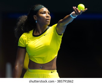 MELBOURNE, AUSTRALIA - JANUARY 26 : Serena Williams In Action At The 2016 Australian Open