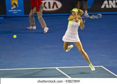 MELBOURNE, AUSTRALIA - JANUARY 28: Australian Open Women's Final, Maria Sharapova of Russia who was defeated by Victoria Azarenka of Belarus on January 28, 2012 in Melbourne, Australia