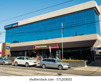 Melbourne, Australia - January 3, 2017: Bank Australia, Formerly Bankmecu And Members And Education Credit Union Is A Customer Owned Bank. This Is Its Corporate Headquarters In Kew.