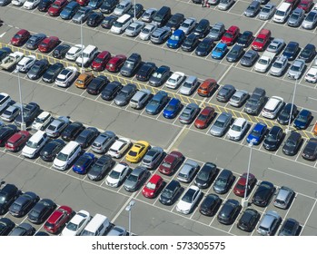 Melbourne, Australia - January 31, 2017: Aerial View Of A Full Car Park