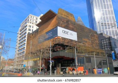 MELBOURNE AUSTRALIA - JULY 2, 2017: Unidentified People Visit Melbourne Central Shopping Mall.