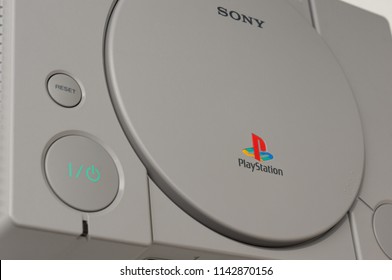 Melbourne, Australia - July 23rd 2018: Sony's Original Playstation Photographed From A Top Left Angle