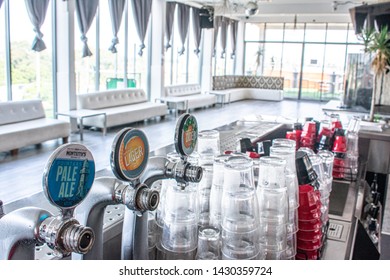 Melbourne, Australia - June 1, 2019: Interior Of The Rooftop Bar In Summer House Hostel.